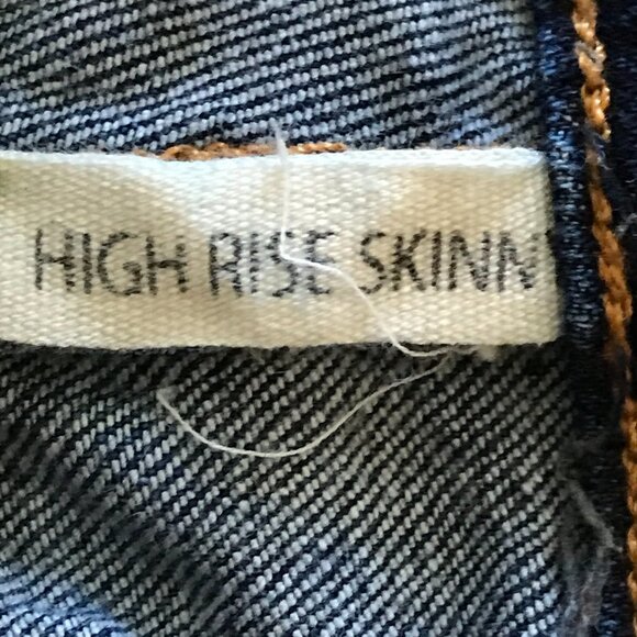 Rag & Bone High Rise Skinny Jeans Women 27 Blue Distressed Dark Wash Stretch - Picture 4 of 13